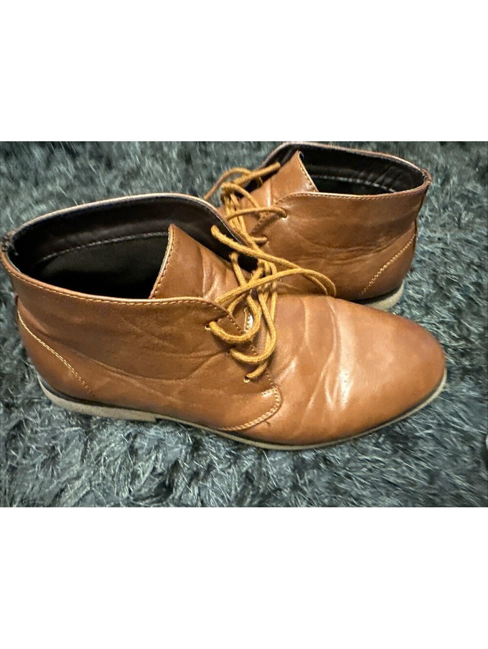 London Fog LFM-Broadstreet Brown Lace-Up Ankle Boots Size 8.
